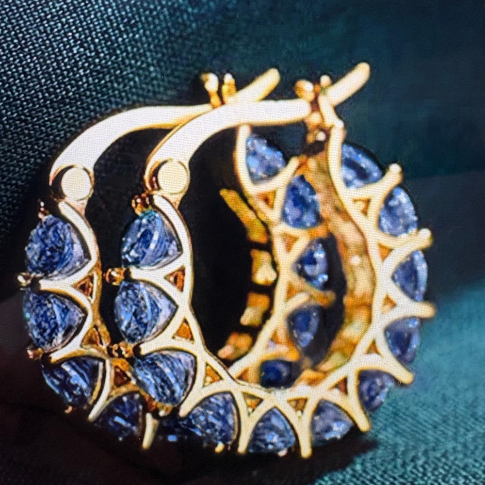 Blue and gold earrings new